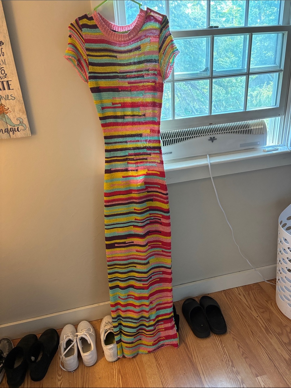 Fashion Nova Multicolor Striped Knit Maxi Dress